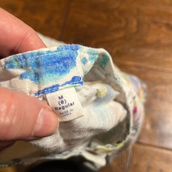 GAP KIDS Linen Blend Colorful Map Print Sleeveless Shirt Dress, size 8 - Picture 7 of 8